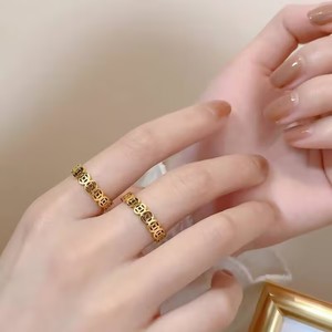Anillos de Acero Inoxidable con Diseño de Moneda Redonda, Tendencia Nacional, Joyería de Moda para Parejas, Hombres y Mujeres, en Plata y Oro - Product Image 2