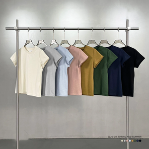 T-shirt en coton slub 230 GSM rafraîchissant avec finition respirante à séchage rapide, tee-shirt décontracté streetwear minimaliste pour <span class=keywords><strong>femme</strong></span> OEM - Product Image 3