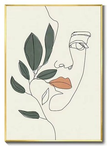 JZMorden decorazioni per la casa Nordic Abstract Women Face Poster opere d'arte figura minimalista e ritratto tela pittura con cornice - Product Image 3