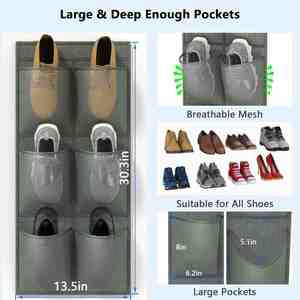 New Hot 6 Grid Large Mesh Pocket Closet Door <b>Shoe</b> Rack <b>Storage</b> Rack Suitable for Campers - Product Image 4