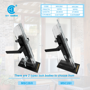 Nhà Máy Hiện Đại Giá Thấp Nhôm 85Mm Kính Bằng Gỗ Cửa Sổ Cửa Đòn Bẩy Xử Lý Khóa Thiết Lập Phần Cứng Phòng Tắm Văn Phòng Khách Sạn - Product Image 2