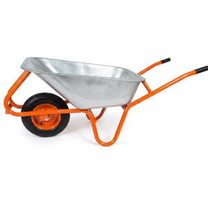 WB6015 180Kg Capacity Galvanized Wheelbarrow Heavy Duty 0.7mm Metal Tray Garden Construction <b>Wheel</b> Barrow - Product Image 2