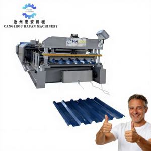 Máquina Automática para Fabricar Tejas Metálicas de Acero de Una Sola Capa, con Control PLC, Engranajes y Rodamientos, Fácil Operación - Product Image 1