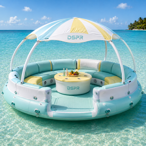 Plateforme flottante à simple couche <span class=keywords><strong>avec</strong></span> logo personnalisé et auvent d'ombrage pour complexe hôtelier, <span class=keywords><strong>parc</strong></span> <span class=keywords><strong>aquatique</strong></span> et <span class=keywords><strong>club</strong></span> nautique - Product Image 5