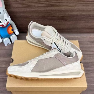 Zapatos Deportivos de Malla Transpirable con Cordones para Hombre, de Lujo, con Contraste de Color Gris y Blanco, Parte Superior de Cuero Genuino - Product Image 5