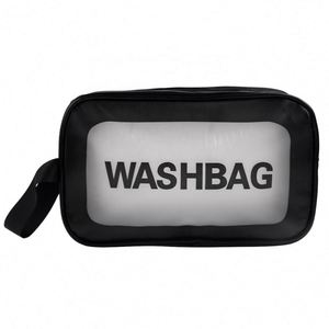 Portable <b>Transparent</b> Frosted Pvc <b>Makeup</b> Custom Waterproof Travel Toiletry <b>Bag</b> - Product Image 3