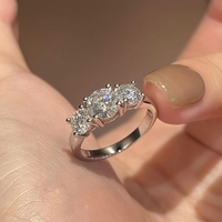 Bague solitaire en moissanite 1 carat, argent sterling 925, élégante et tendance
