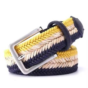 Adjustable Herringbone Woven <b>Waxed</b> Rope Straw Blend Casual <b>Canvas</b> Belt for Men and Women Waist Trimmers - Product Image 5