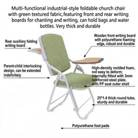 Chaise d'église pliante en tissu épais, chaise d'église chrétienne, chaise à bascule pour la lecture, chaise d'écriture, fabriquée en Chine, chaise pliante en métal
