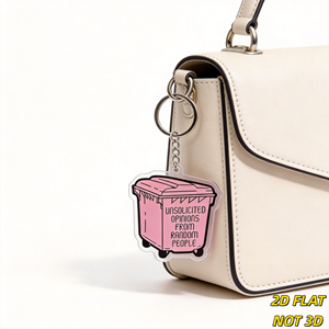Llavero con Diseño de Bote de Basura Rosa con Frases de <span class=keywords><strong>Opiniones</strong></span> No Solicitadas de Personas Aleatorias, para Introvertidos, Estudiantes y Amantes de los Límites - Product Image 5