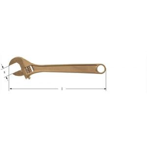 AMPCO - AT0250A Clé à molette, Aluminium Bronze (métrique) CLÉS ANTI-éTINCELLES, CLÉS ET CLÉS À RÉGLAGE - Product Image 1