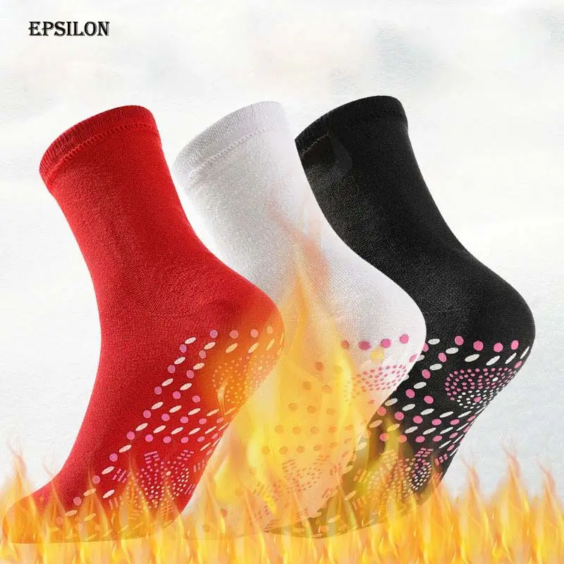 Epsilon Unisex kendinden ısıtma manyetik sağlık çorap turmalin manyetik terapi rahat nefes masaj çorap