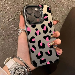 Custodia per telefono con stampa leopardata rosa adatta per <span class=keywords><strong>iPhone</strong></span> 16 15 14 13 12 <span class=keywords><strong>11</strong></span> Pro Max <span class=keywords><strong>Cover</strong></span> posteriore ammortizzante - Product Image 2