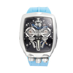 Montres mécaniques sportives personnalisées, silicone, cristal de saphir synthétique, mouvement automatique, design squelette de luxe, 44 mm - Product Image 3