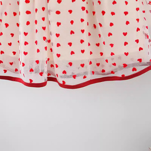 Nuovo Vestito Primaverile 2024 per Bambine 1-3 Anni, Stile Coreano con Fiocco, Maniche a Lanterna, Cotone, Cuoricini in Rete e Stampa Leopardata - Product Image 4