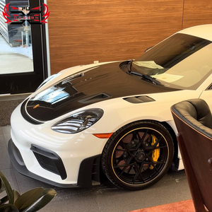 PUDesign Lame avant en fibre de carbone sèche pour Porsche 718 <span class=keywords><strong>Cayman</strong></span> Boxster, style <span class=keywords><strong>GT4</strong></span> RS, kit carrosserie, vente directe usine, produit le plus vendu - Product Image 3