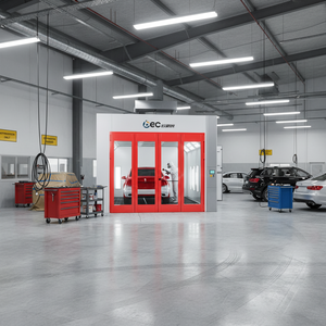 Cabine de peinture OBEC, ensemble complet, salle de peinture automobile avec système de filtration des gaz d'échappement et système de chauffage pour atelier de carrosserie automobile professionnel - Product Image 4