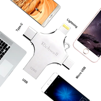 Clé USB OTG 4 en 1, Lightning, Type C, Micro USB, avec logo personnalisé, pour téléphone et ordinateur