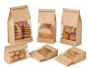 Custom Biodegradable Food Grade Paper Bag Bakery Bread Paper Packaging Bag Toast Kraft Paper <b>Tin</b> Tie Printing Logo From China - Product Image 1