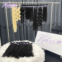 Rambut India Mentah Keriting Alami, Satu Donor Rambut Mentah 100% Alami Tanpa Proses, Vendor Rambut 9a Coklat Gelombang Dalam