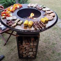 Table de barbecue en acier corten rustique multi-usages