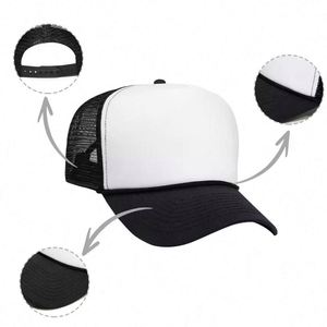 Gorra Trucker de 5 Paneles con Logotipo Personalizado, Bicolor, Ajustable, Deportiva, de Béisbol, con Frente de Espuma de Poliéster y Parte Trasera de Malla, Casquette en Blanco - Product Image 5