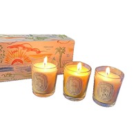 Coffret de bougies parfumées de luxe personnalisé avec poignée en relief et parfum personnalisé pour l'expédition par courrier