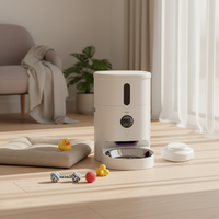 Distributeur automatique de nourriture intelligent interactif vidéo moderne pour animaux de compagnie, machine d'alimentation à distance pour chats et chiens