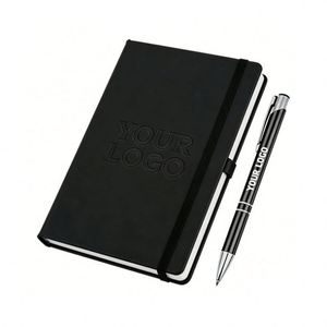 2026 Custom Printing Logo Pu Leather Hardcover A5 <b>Diary</b> Journal Agendas Paper <b>Notebook</b> With Pen Holder - Product Image 1