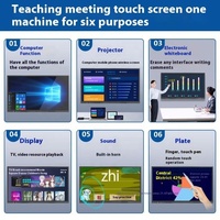 Papan Tulis Interaktif Tablet Digital Signage Layar 65-Inci 4K Layar Sentuh 20-Titik Kalender Notepad Papan Gambar