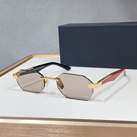 Lunettes de soleil hexagonales vintage sans monture pour hommes et femmes, verres UV400, tendance, haute qualité, pour la conduite et les vacances