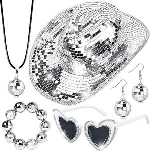 Chapeau de cowboy disco à paillettes, chapeau de fête brillant fait à la main, chapeau de cowboy pour adultes - Product Image 2