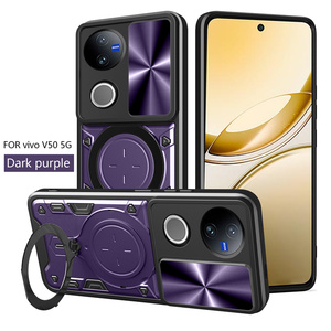 Trending Back Case para Vivo V50 5G/V40 Lite 5G/V50 Lite Slide Window Magnético TPU + PC Smoke Case Anillo a prueba de golpes Kickstand Cover - Product Image 6