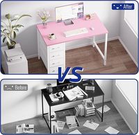 Bureau d'ordinateur de 32 pouces avec 4 tiroirs, petit bureau pour la maison, la chambre à coucher, l'étude, l'écriture, table d'ordinateur simple et moderne, blanc