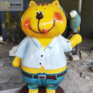 รูปปั้นตัวการ์ตูนเจียฮวา ทำจากไฟเบอร์กลาส รูปสัตว์ สำหรับตั้งพื้นกลางแจ้ง งานแฮนด์เมด ของตกแต่ง - Product Image 4