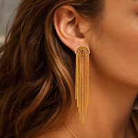 Boucles d'oreilles en acier inoxydable plaqué or 18 carats pour femmes