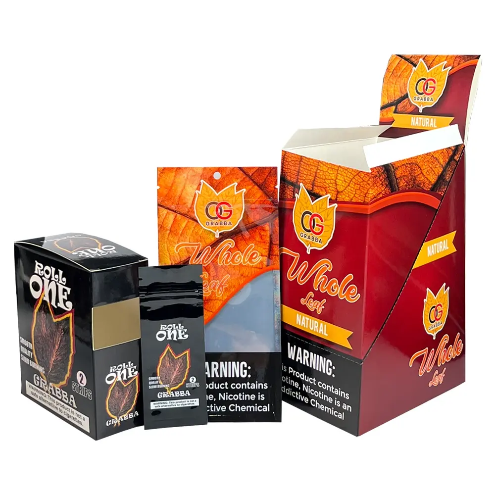 OEM chiusura chiusura richiudibile in plastica per fumare sacchetti di tabacco personalizzati sacchetti di tabacco con scatole di carta per l'imballaggio del tabacco