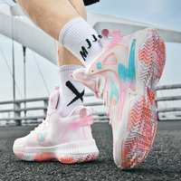 Chaussures de basket-ball d'entraînement en plein air, coupe haute, dessus en mesh respirant, semelle en caoutchouc antidérapante, absorption des chocs, chaussures de sport
