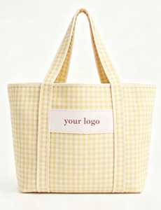 Sacs fourre-tout à carreaux personnalisés en gros, fabricant de sacs fourre-tout en tissu à carreaux colorés, OEM ODM - Product Image 4