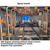 Machine à laver robuste en acier inoxydable pour conteneurs à légumes, avec roulement pour le nettoyage des paniers, plateaux et bacs alimentaires, triple lavage