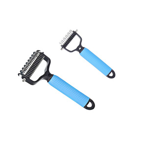 <b>Pet</b> Hair Removal Comb Stainless Steel Double Sided For Dogs Cats Grooming - Product Image 4