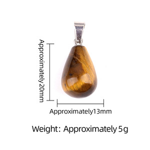 Bán buôn unisex <span class=keywords><strong>Birthstone</strong></span> thô tinh thể chữa bệnh thạch anh đá quý Vòng cổ nhỏ tự nhiên đá thô nước thả Waterdrop Mặt dây chuyền - Product Image 5