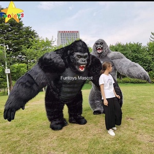 <span class=keywords><strong>Costume</strong></span> de mascotte gonflable Funtoys dinosaure dragon gorille King Kong Fursuit noir Macotte Noël Halloween pour adulte - Product Image 3