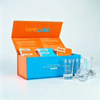 Jeu de cartes personnalisé pour couples avec verres à shot et balles de beer pong, cartes flash amusantes pour soirées adultes et rassemblements en bar