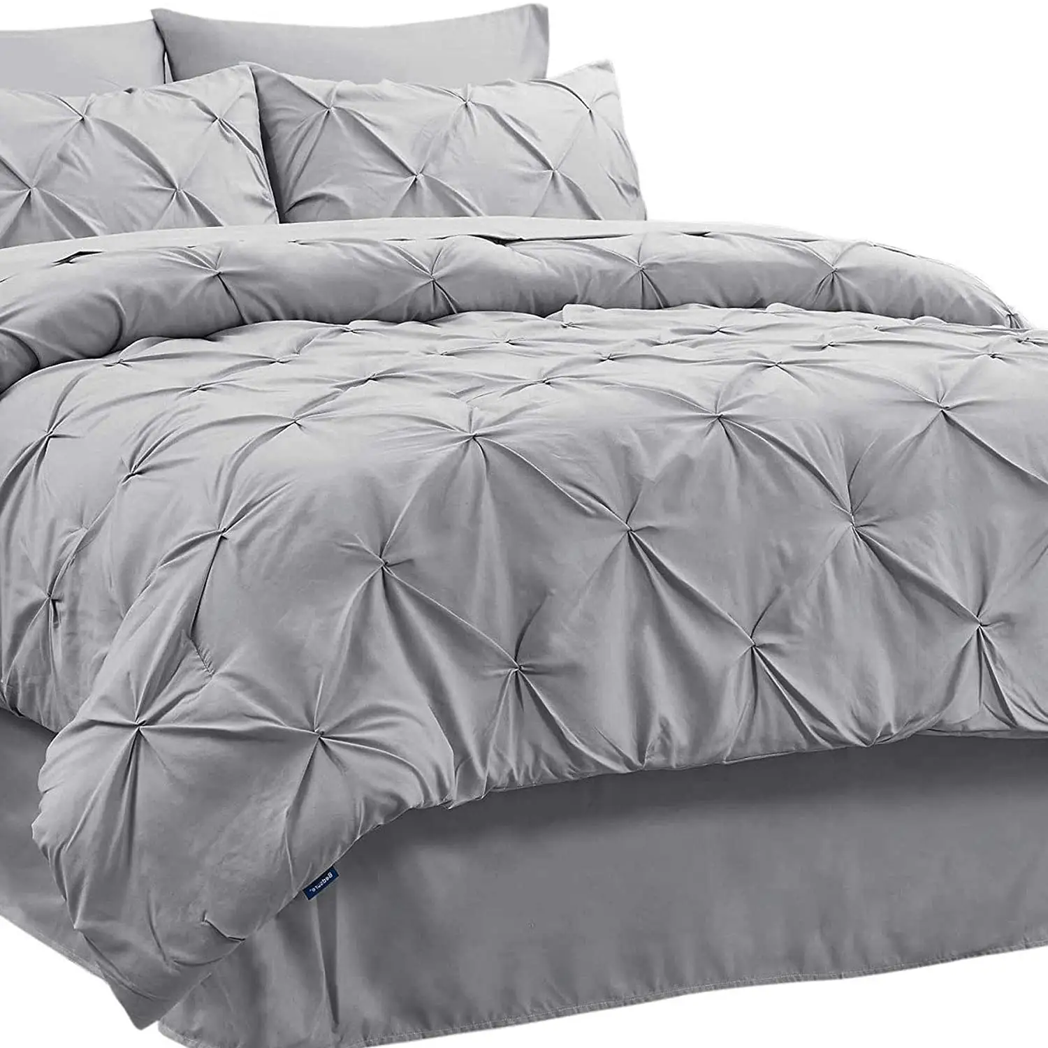 Kingworth Twin Size 8 Pieces Grey Warm Bedding Set Comforter Polyester Bedding Sets