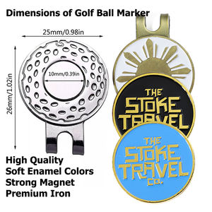 Accessoires de golf Marqueur de golf promotionnel Clip de chapeau magnétique personnalisé magnétique Marqueur de balle de golf magnétique en métal émaillé Clip de chapeau - Product Image 2