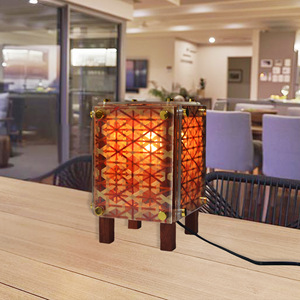 Bamboo Woven Acrylic Table Lamp E27 LED Switch Control Modern Minimalist Chinese Style Desk Lamp For Home Hotel Tea Room - Product Image 3