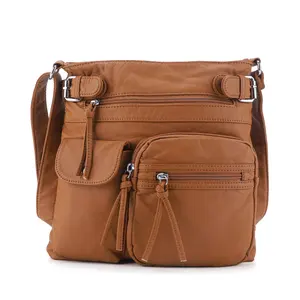 Angelkiss Fashion Female Solid Color Crossbody Bag Men Pu Leather Custom Messenger Bag Waterproof Outdoor Messenger Bags