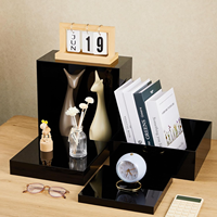 Ensemble de 7 supports de buffet carrés en acrylique (6 et 12 pouces) - Présentoir décoratif noir pour traiteur et tables de desserts