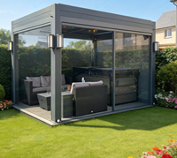 Pergola en aluminium sur mesure de haute qualité, imperméable, facile à installer, à lames orientables, pour terrasse et cour.
